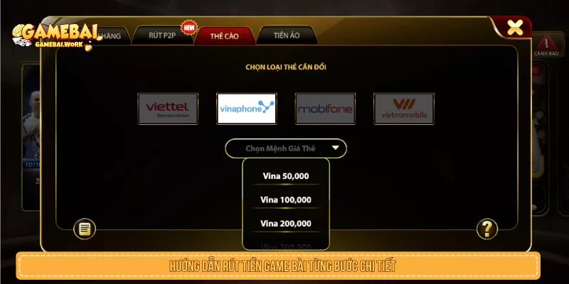 Hướng dẫn rút tiền Game Bài từng bước chi tiết