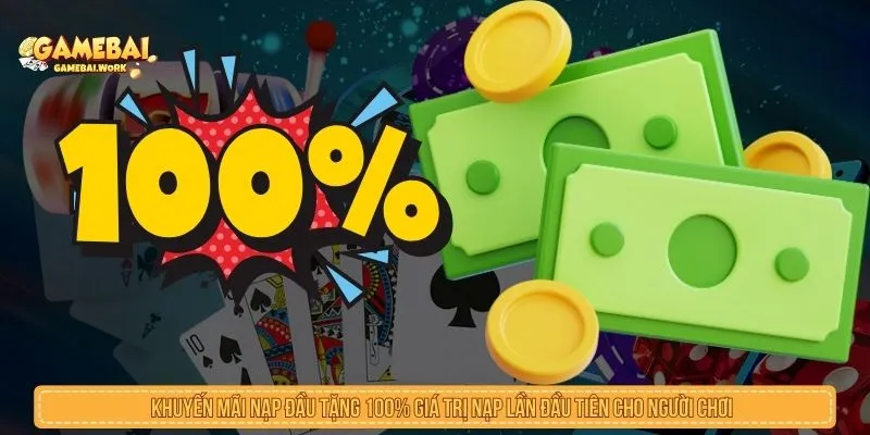 Khuyến mãi nạp đầu tặng 100% giá trị nạp lần đầu tiên cho người chơi